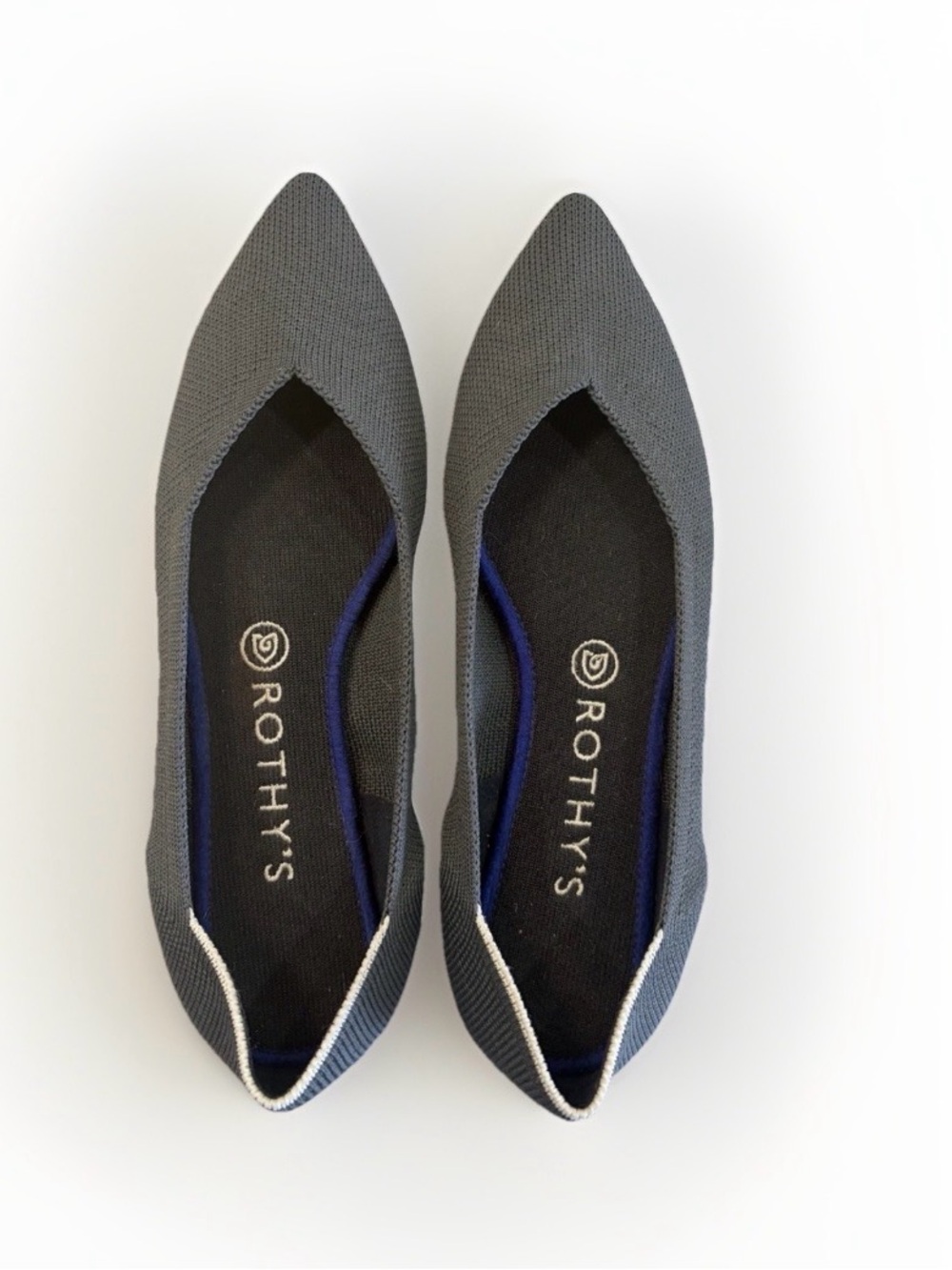 Rothy's Women’s Pointed Knit ballet Flats in Gray